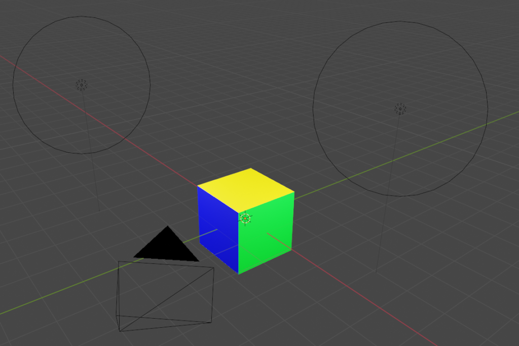 A cube model in Blender